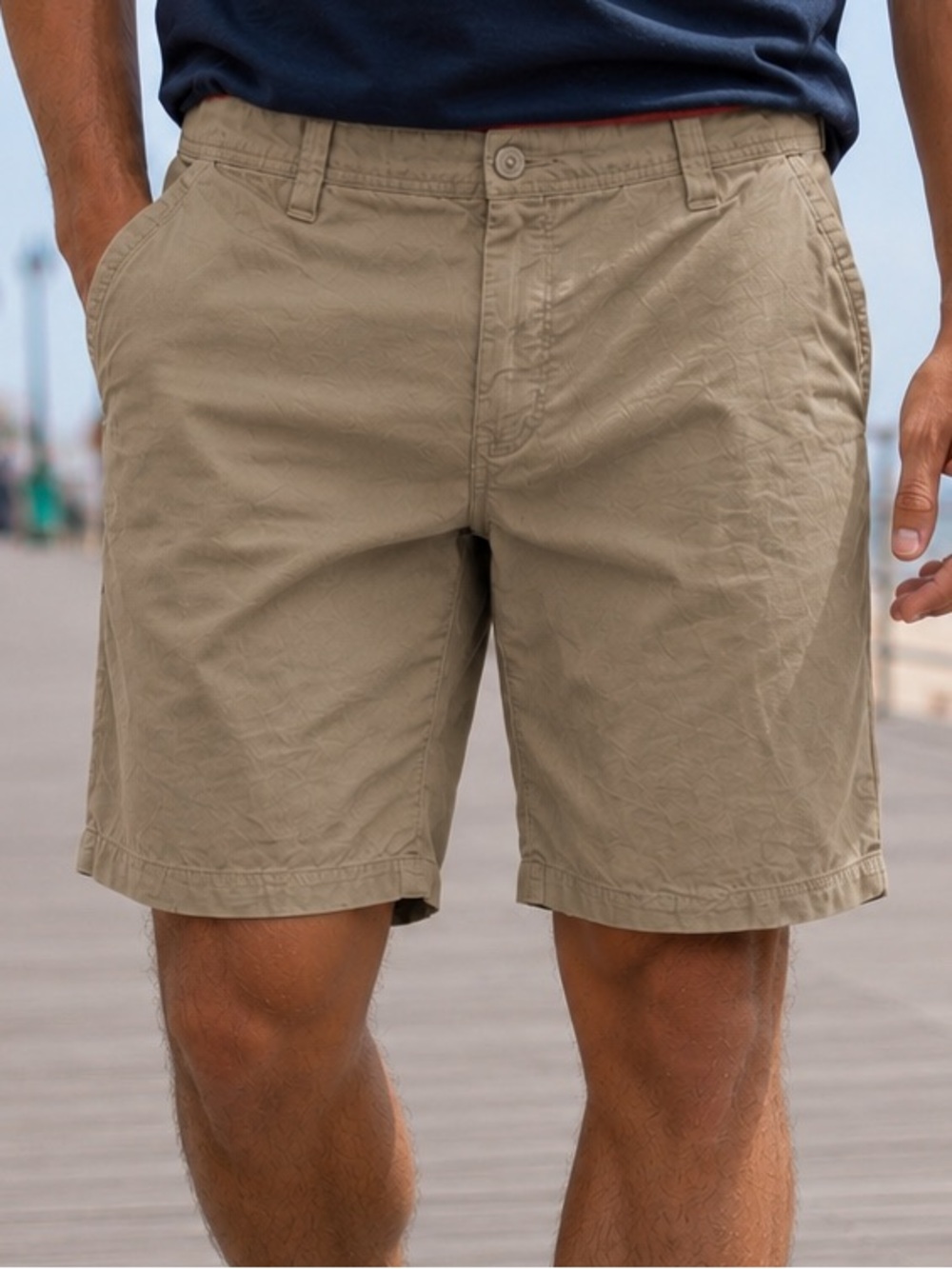 Columbia Khaki Chino Shorts Mens 40 Tan Cotton Casual Flat Front
